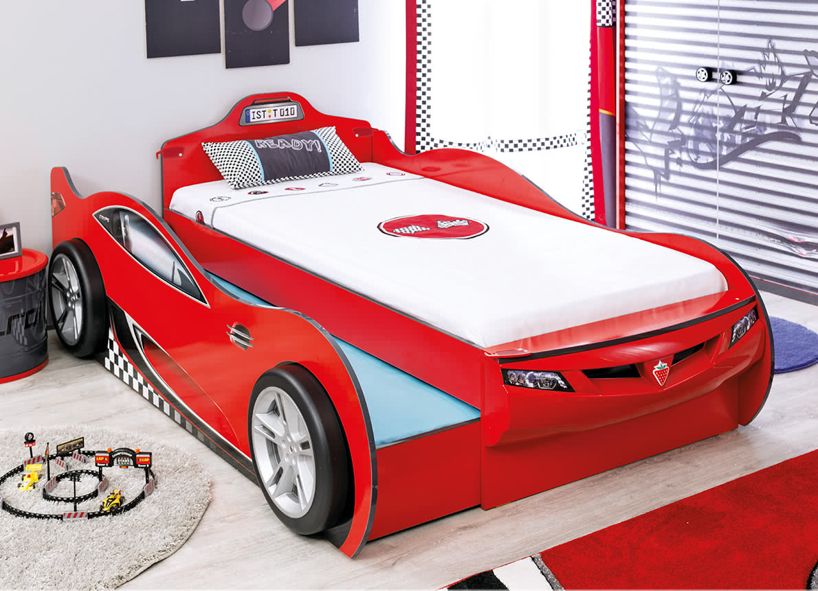Кровать-машина выдвижная 90х190 см красная Coupe CILEK  00-3832128 Красный Santreyd  - Вид №3