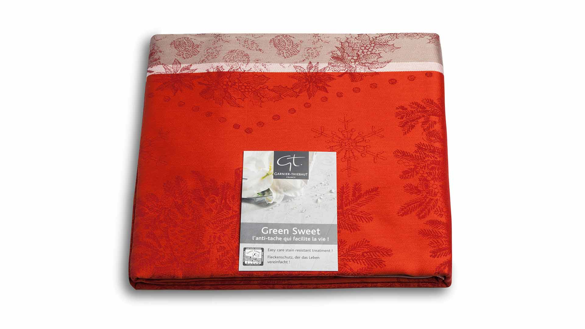 10574178 Garnier-Thiebaut Скатерть 175x305см "Ёлочка" (красная) Ткань  - Вид №1