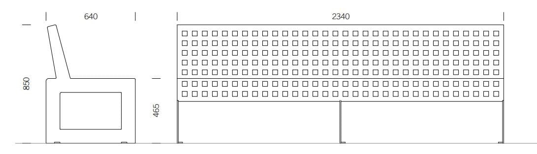 Скамья из нержавеющей стали со спинкой BENKERT BANKE Chalidor ARCH-00023485 - Вид №2