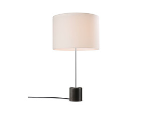 Металлическая и шелковая настольная лампа