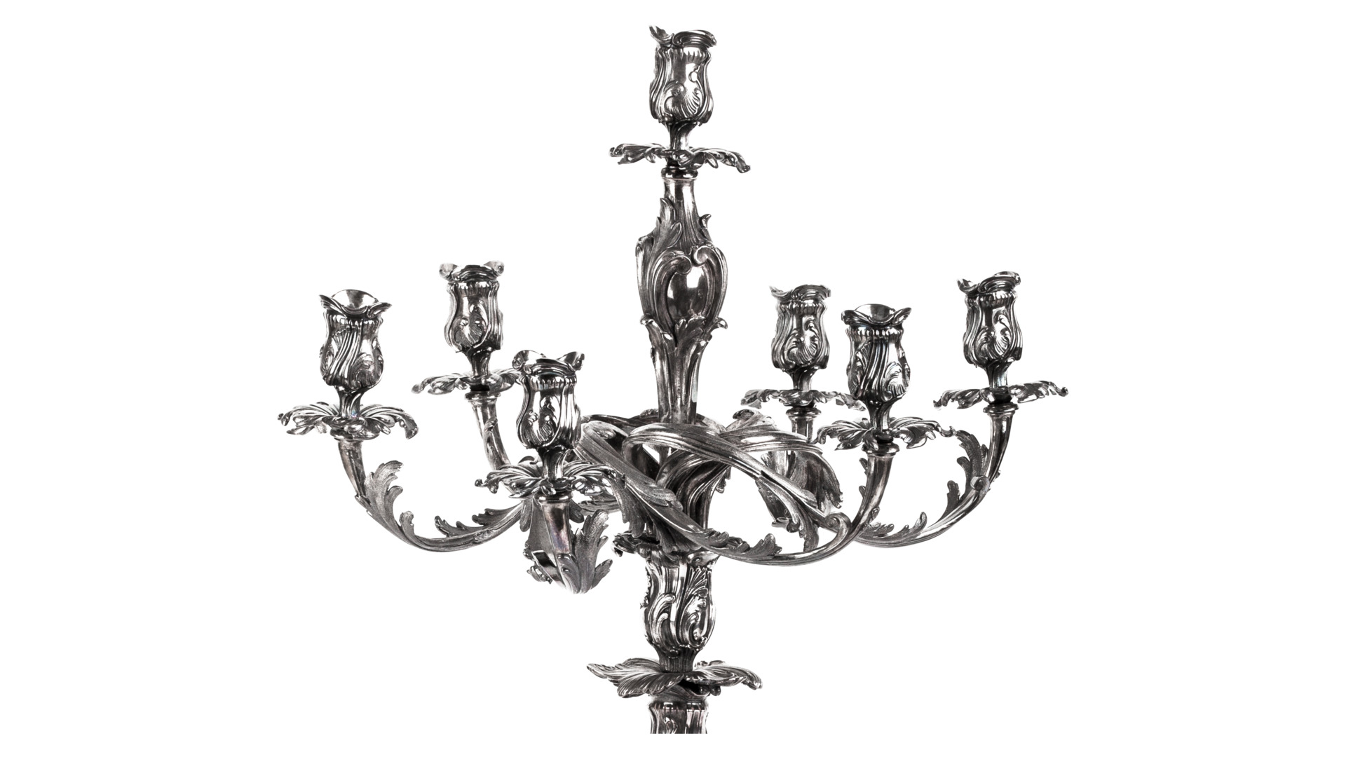 101989 Odiot Канделябр семирожковый Odiot "Рокайл" (серебро 925) 60см Серебро 925  - Вид №5