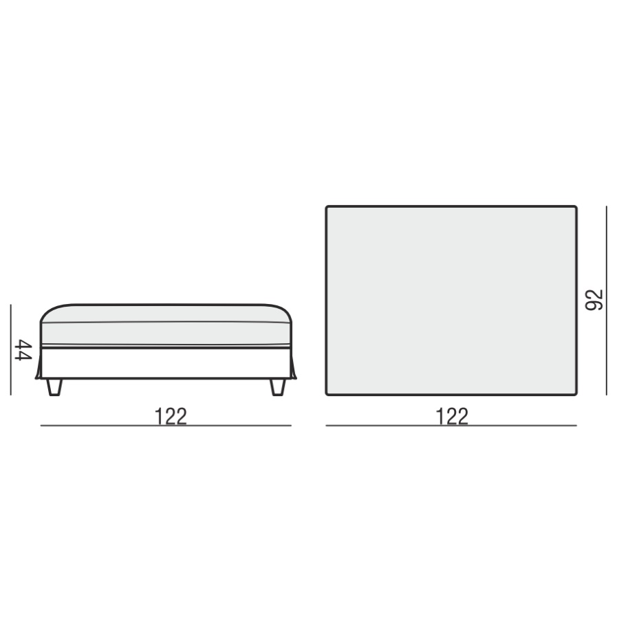 Пуфик Cloud, серый, 122x92x44 см Sits S1134 - Вид №2