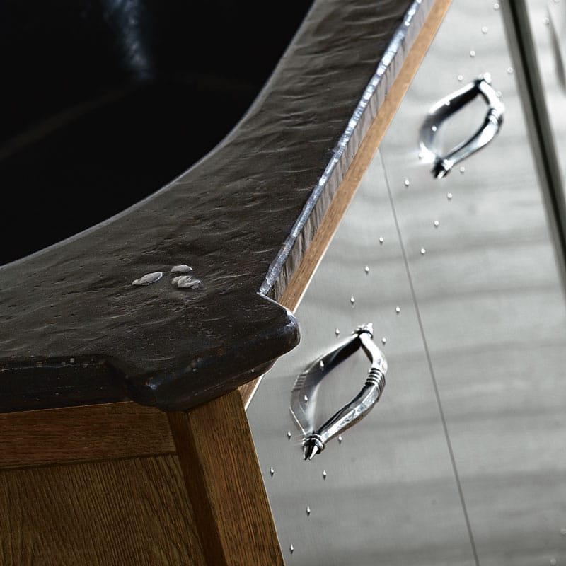 Секционная кухня из нержавеющей стали и дерева Marchi Cucine New Classic ARCH-00094045 - Вид №1