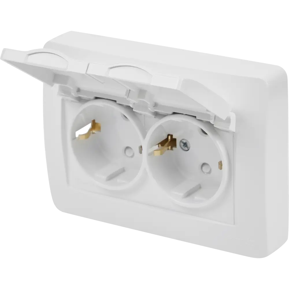 Розетка двойная встраиваемая Systeme Electric Blanca с крышкой 16 А IP44 цвет белый STLM-2149384 - Вид №5