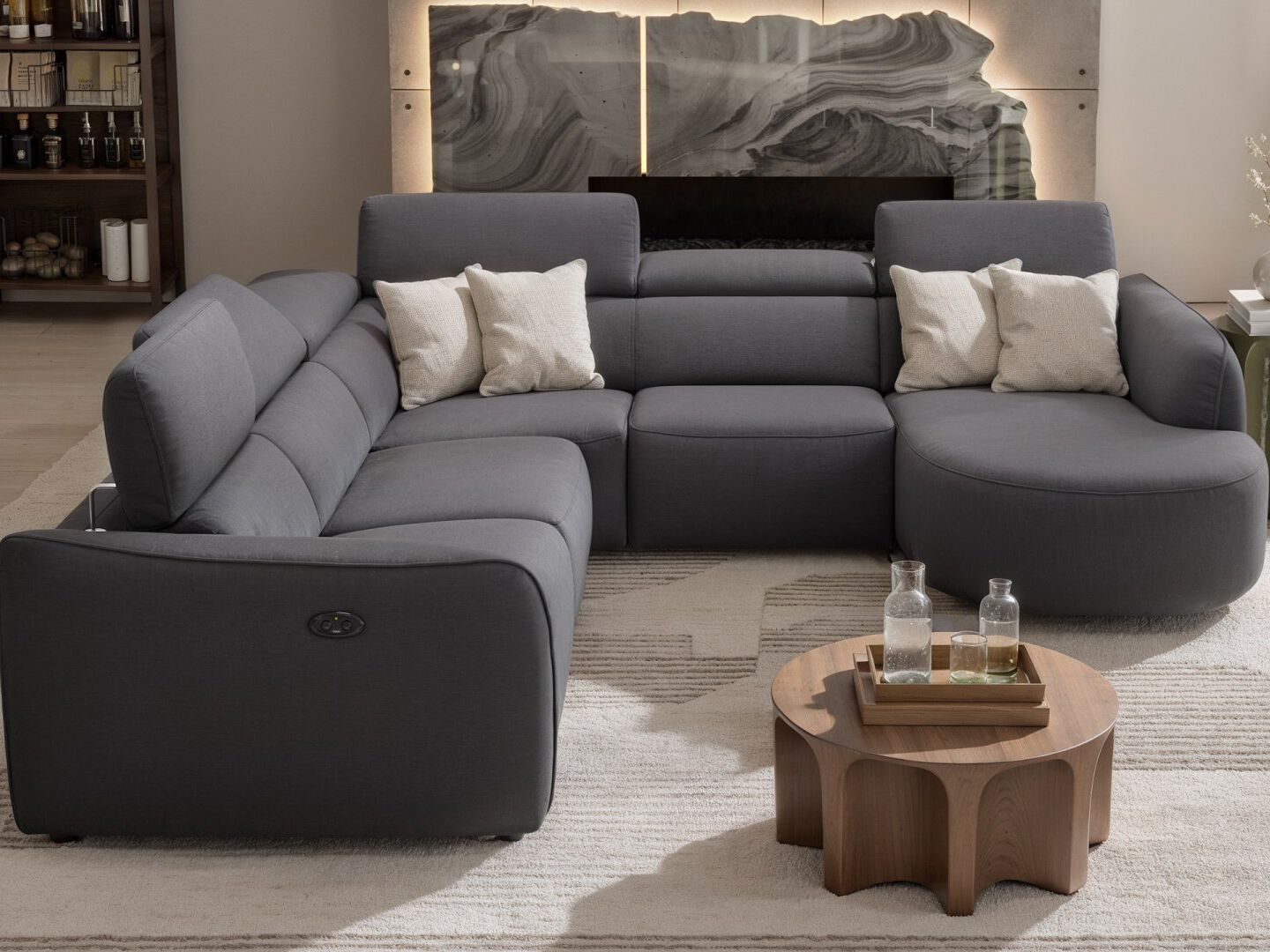 Угловой диван из ткани с полуостровом Sofanella Милаццо ARCH-00041177 - Вид №3