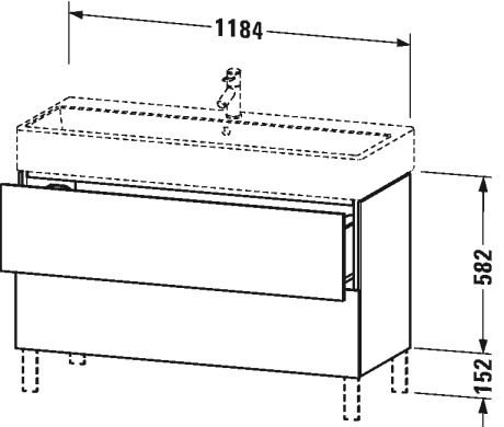 LC677907979 Тумбочка напольная L-Cube #LC6779 1184 x 459 мм Орех натуральный, декор Duravit - Вид №1