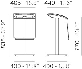 Pedrali Высокий табурет из нержавеющей стали с подставкой для ног sun-id-1428985 - Вид №2