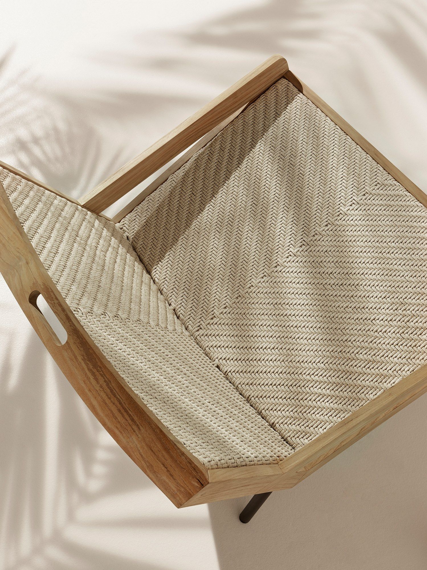 Кресло из тика и полипропиленовой веревки с подлокотниками Ethimo открытый ARCH-00125651 - Вид №6