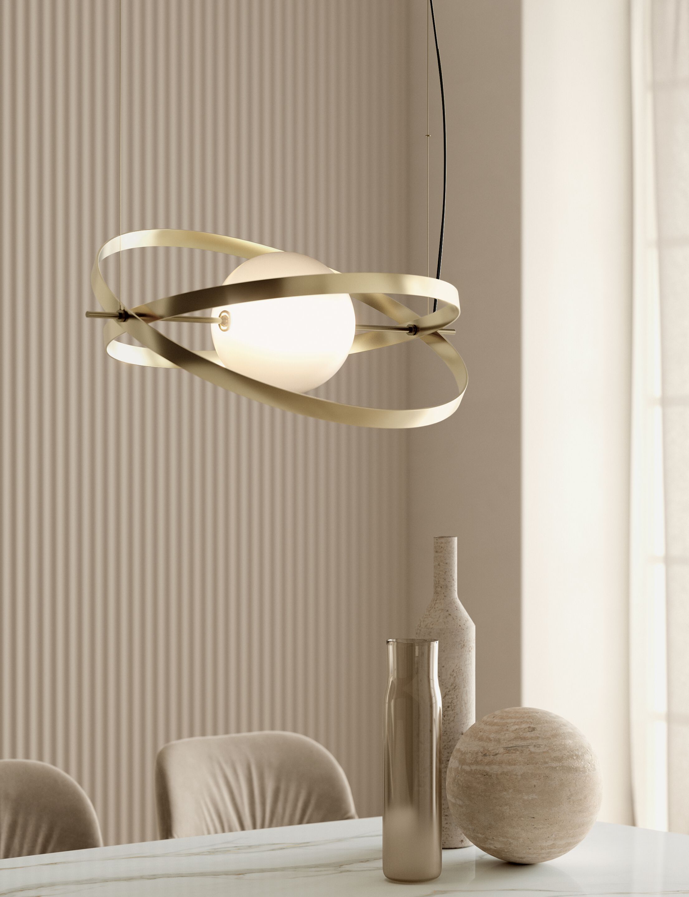 Подвесной светильник из стали и стекла Bontempi Casa Papillon ARCH-00099818 - Вид №1