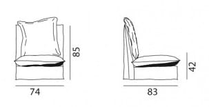Съемное кресло из ткани Gervasoni Ghost ARCH-00095114 - Вид №3