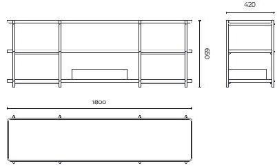 Stylish Club Прямоугольная консоль с бронзовыми и мраморными полками Her Scf.he05 - Вид №3