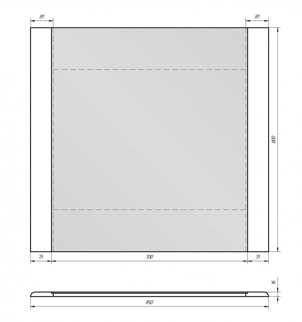 Зеркало Uni 85 DREJA 999006 - Вид №1