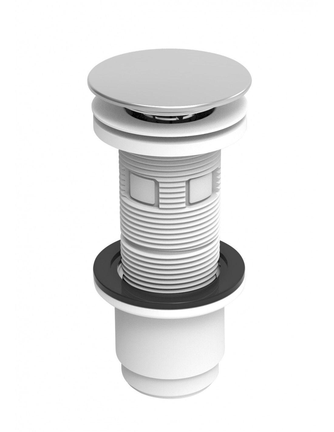 124000 000 00  Универсальный слив для умывальника Cut & Click, съемный фонарь, h. 100 мм, белый и хром Valentin Хром 