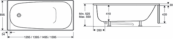 371451 Ванна IFO Caribia 1300, 1400, 1500, 1600, ванна IFO Caribia BK 1400  - Вид №3