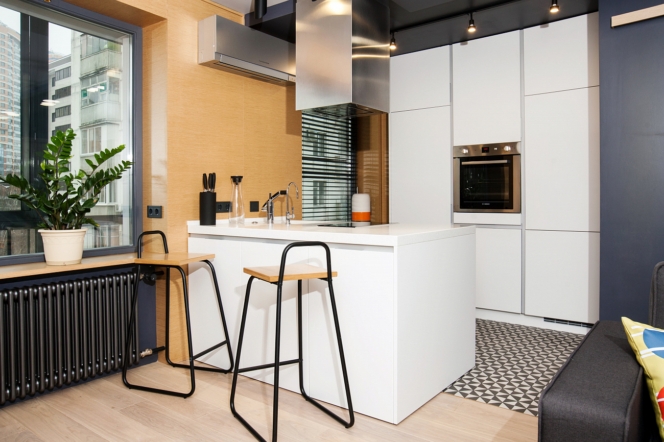 Барный стул с деревянным сиденьем белый Bauhaus WOODI  00-3966245 Белый  - Вид №7