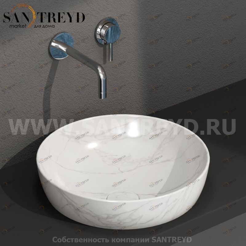 B6T38AC Встроенная раковина под столешницу круглая Ceramica Globo T-EDGE