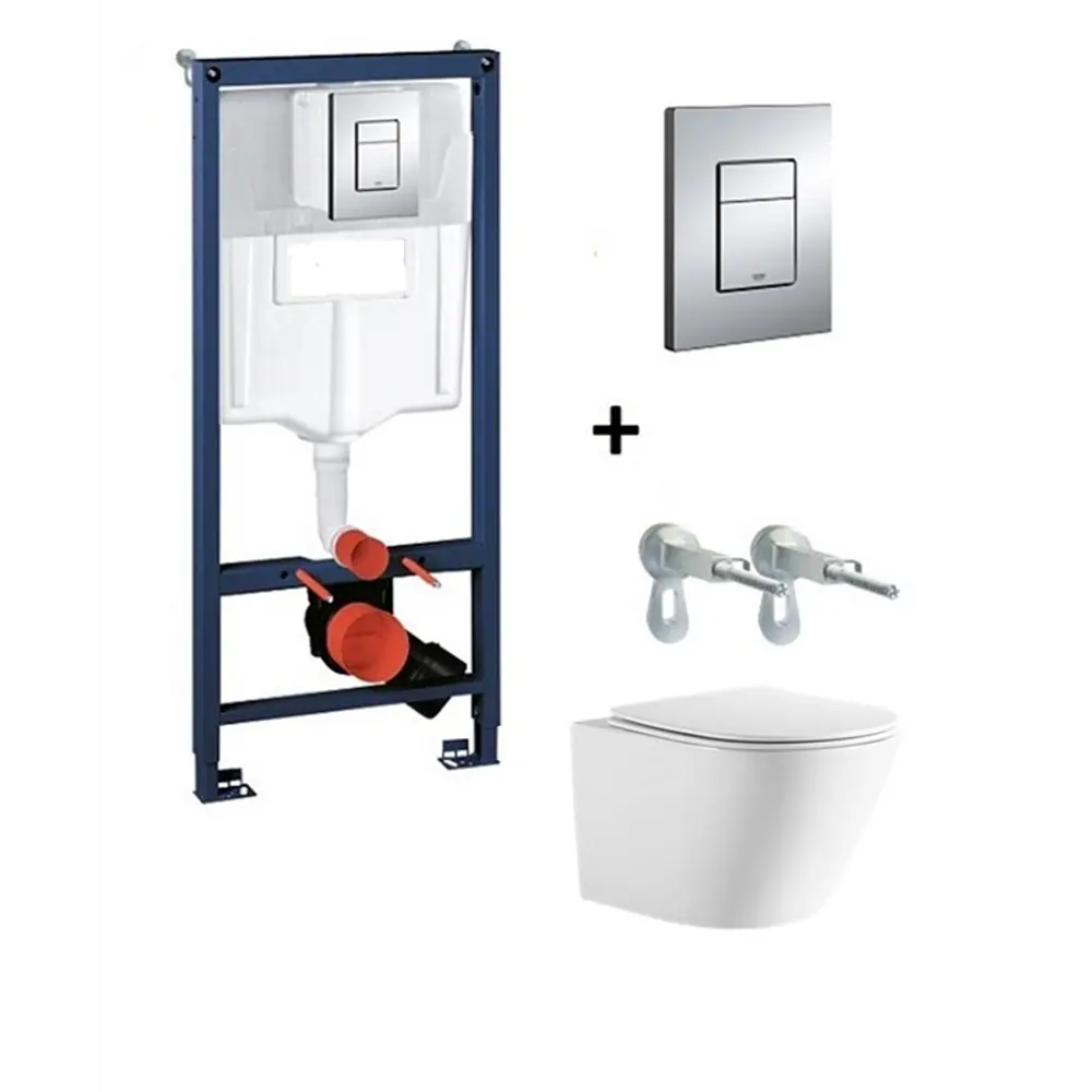 Комплект инсталляция и унитаз Aquatek Grohe Либерти Торнадо безободковый с микролифтом STLM-2070328 - Вид №2