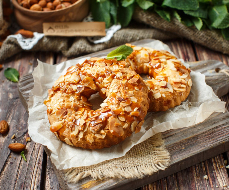 6337 Кольца песочные с миндалем и карамелью Вкусляндия 