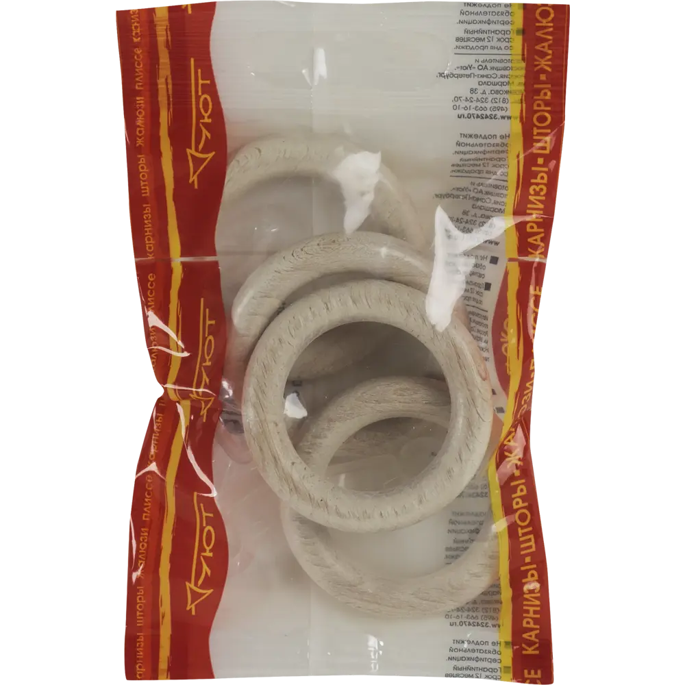 Santreyd: Деревянные кольца с крючками для штор из беленого дуба 13469123 STLM-0823613 - Вид №2