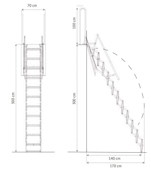Оцинкованная стальная выдвижная лестница для мезонина Scrigno SIMPLO-LOFT ARCH-00076343 - Вид №2