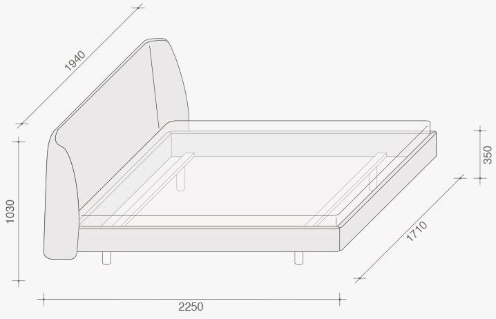 Lema Двуспальная кровать из ткани с мягким изголовьем sun-id-1500474 - Вид №6