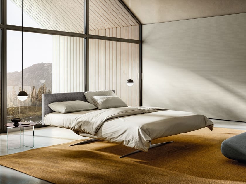 Двуспальная кровать с мягким изголовьем Lago STEEL BED FREESTANDING ARCH-00138624