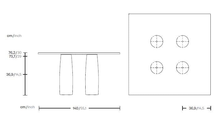 Мраморный квадратный обеденный стол Kettal колоннада ARCH-00062947 - Вид №3