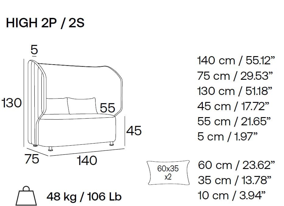 2-местный диван с высокой спинкой Adrenalina Маджи ARCH-00102764 - Вид №4