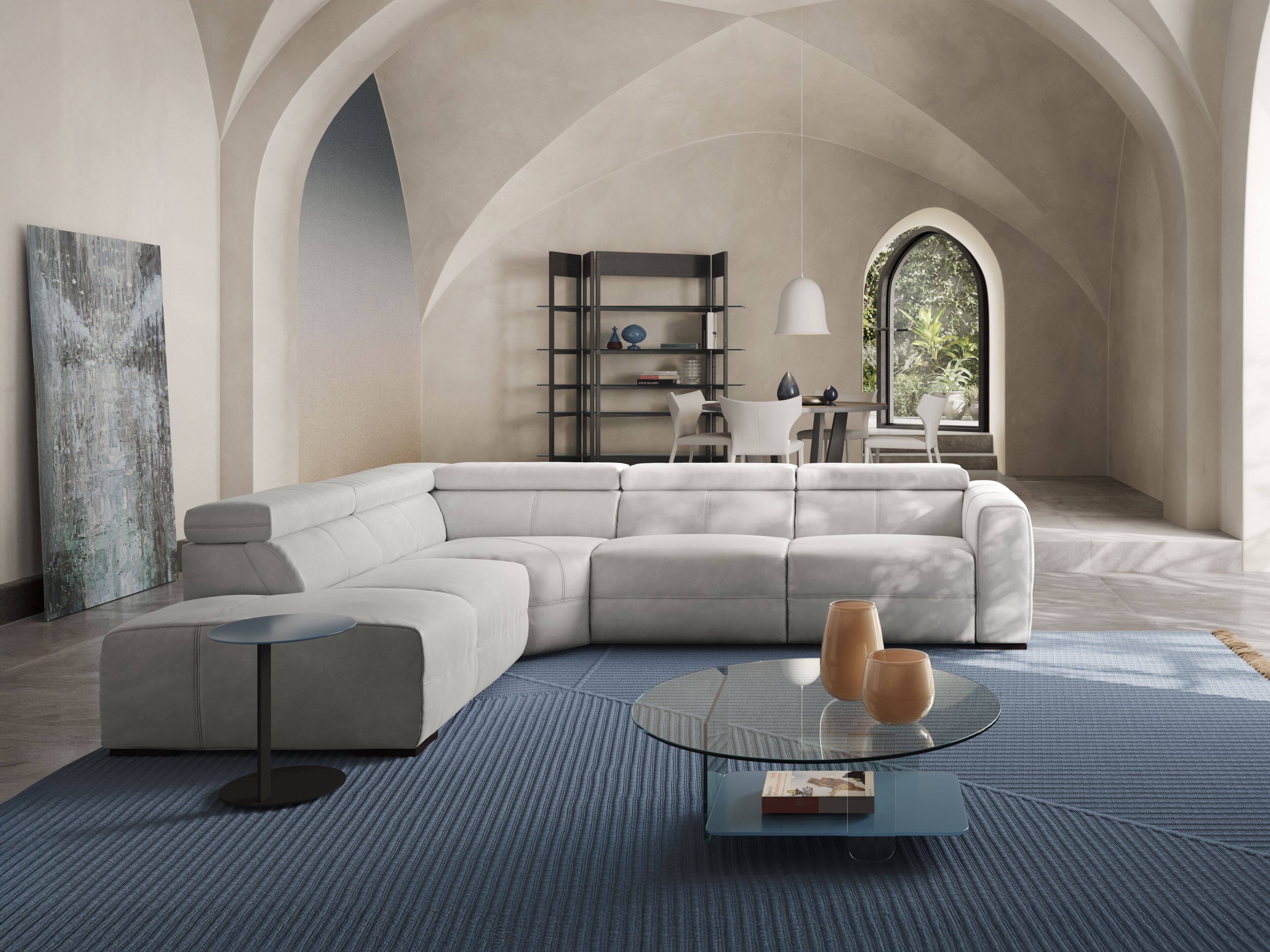 Кожаный угловой диван с откидной спинкой Natuzzi Italia Balance ARCH-00120166 - Вид №13