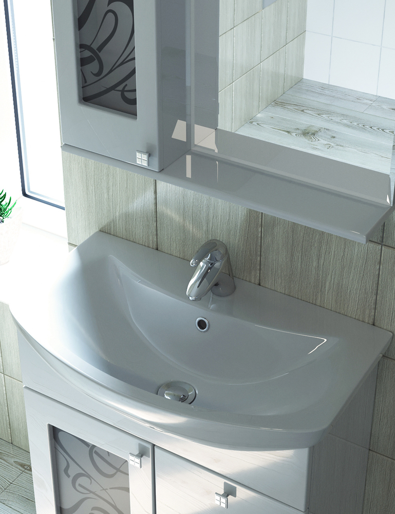 Зеркальный шкаф Provans 700 (левый, со спотом)700⨉150⨉700 мм белый VIGO sun-id-664518 - Вид №3