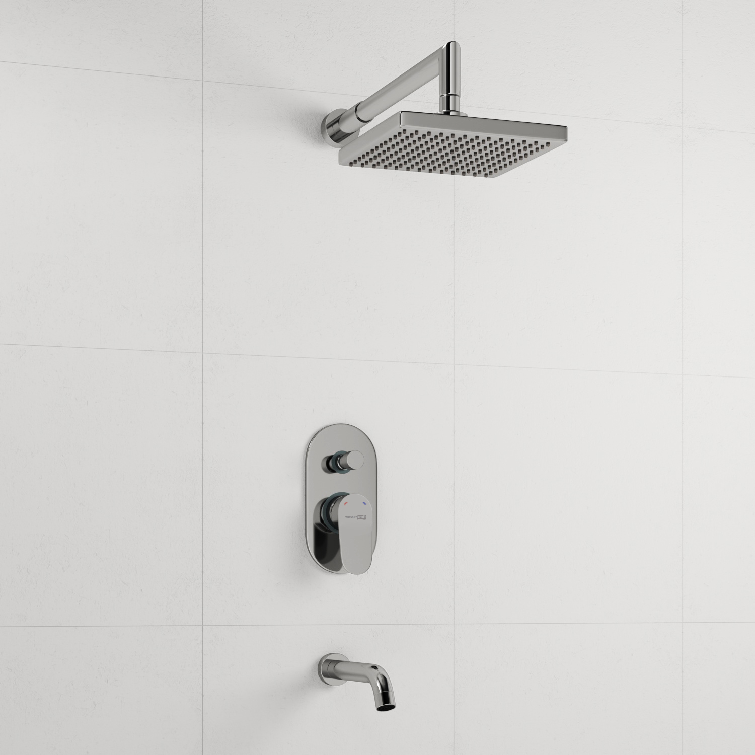 A13028 Встраиваемый комплект для ванны с изливом и верхней душевой насадкой WasserKRAFT 