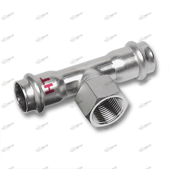 618130G541254 SANHA 18130G пр.-фит. нерж., упл.фитон тройник ВПр-ВР-ВПр 54x1/2x54 мм 