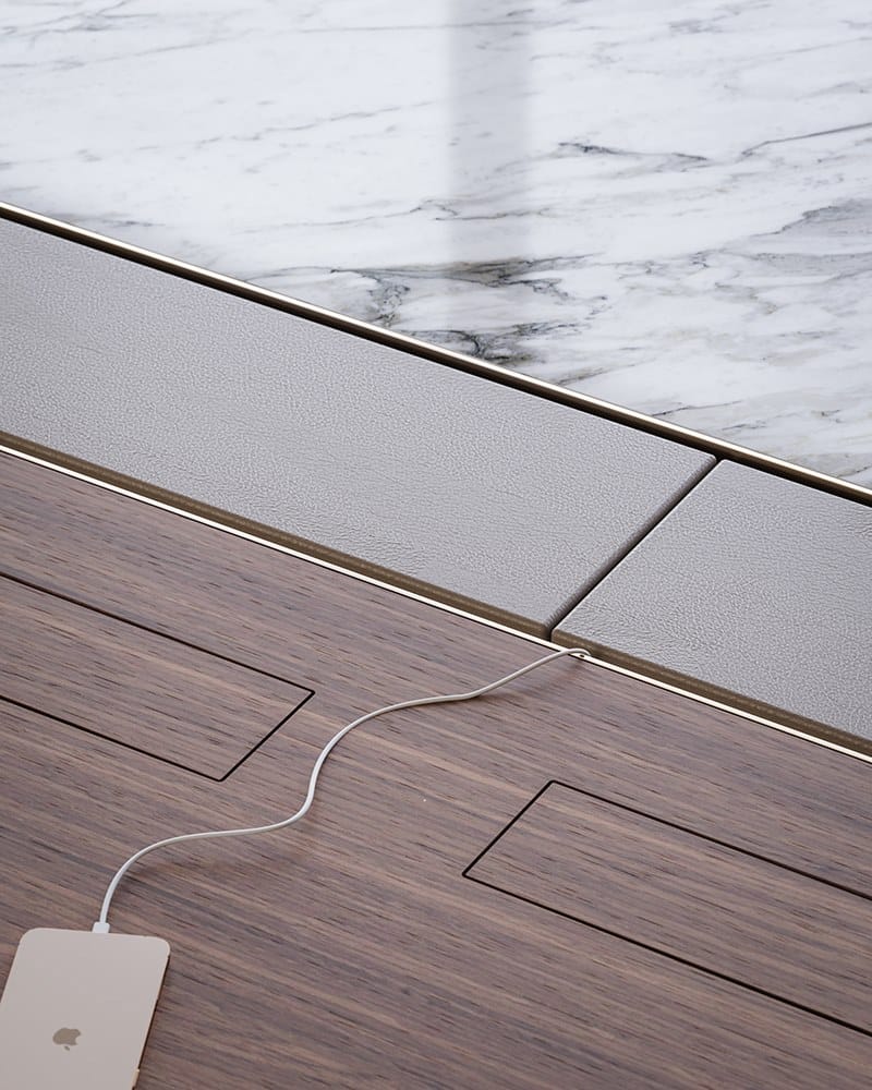 Прямоугольный стол для собраний из ореха и стеклянной столешницы PROF Bespoke ARCH-00097913 - Вид №6