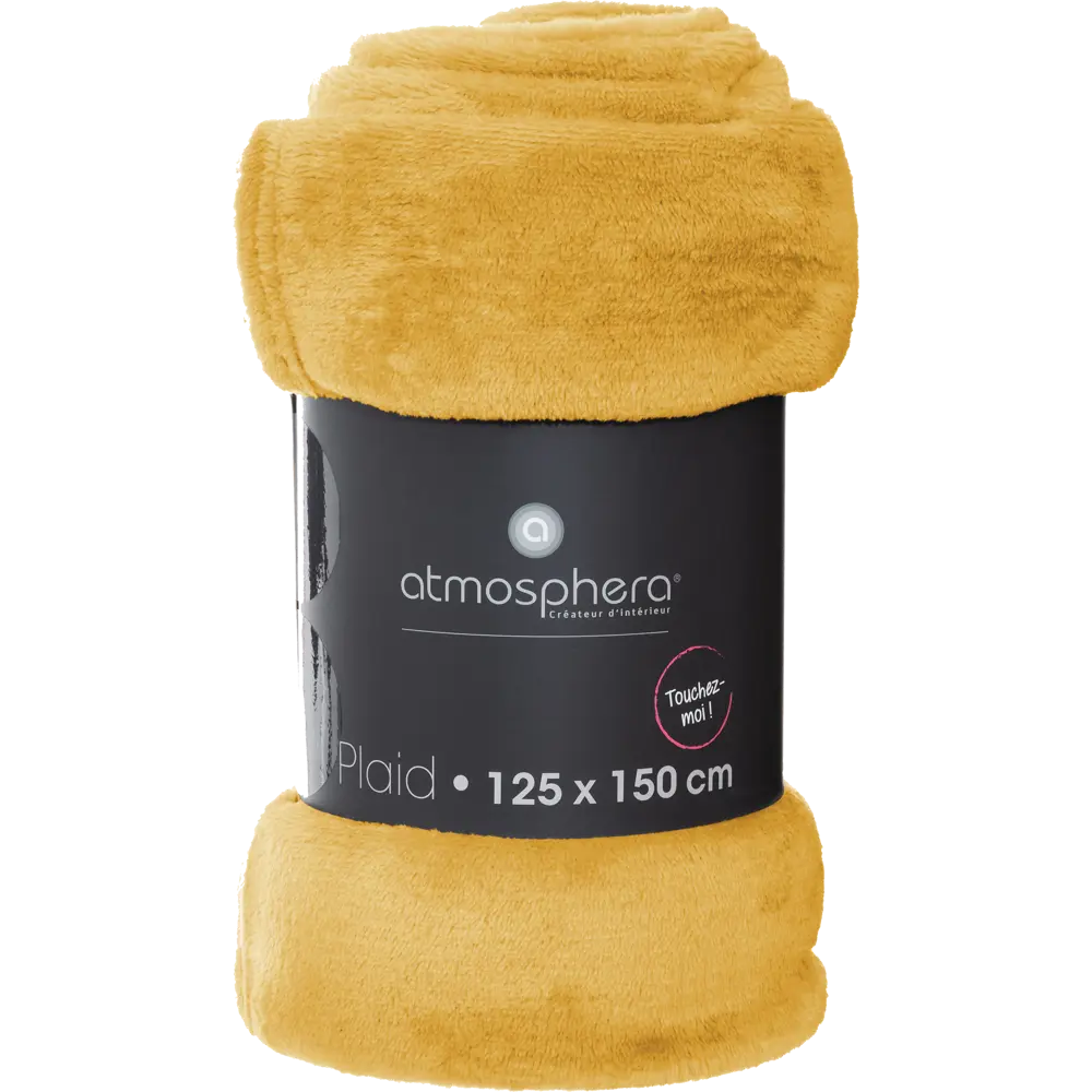 Плед 125х150 см фланель цвет жёлтый 82675698 STLM-2173572 Atmosphera Scandi