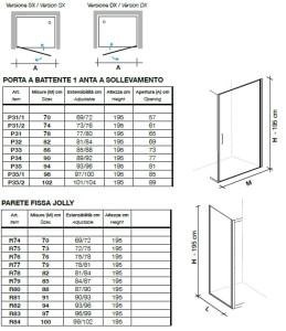 Хрустальная ниша душевая кабина с распашной дверью