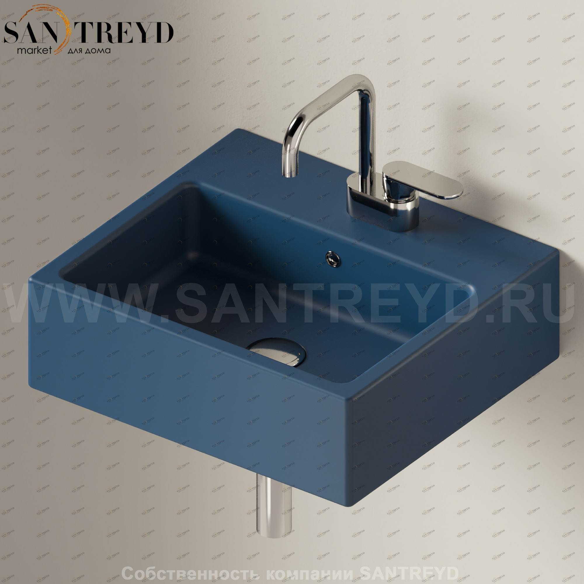 50587016 Подвесная раковина настенная прямоугольная Ceramica Flaminia Acquagrande