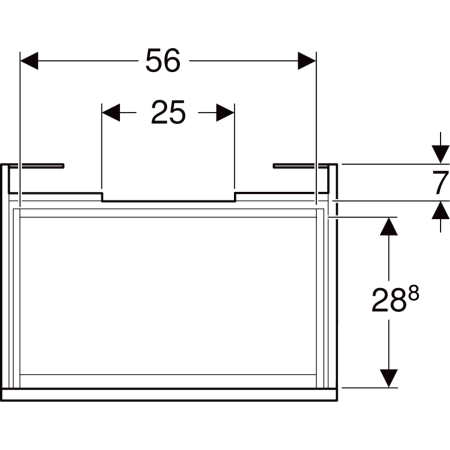 501.906.00.1 Шкафчик для раковины Geberit Renova Plan, с одним выдвижным ящиком и одним внутренним выдвижным ящиком Geberit  - Вид №40