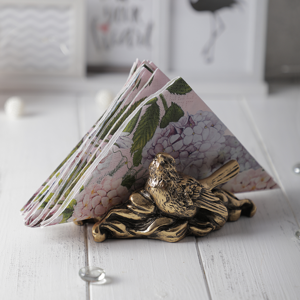 72022 Держатель для салфеток Птичка Бронза BOGACHO 4627179653866 - Вид №1