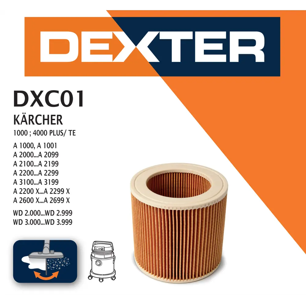 Фильтр Dexter DXC01, для пылесоса Karcher 14105348 STLM-2140222  - Вид №4