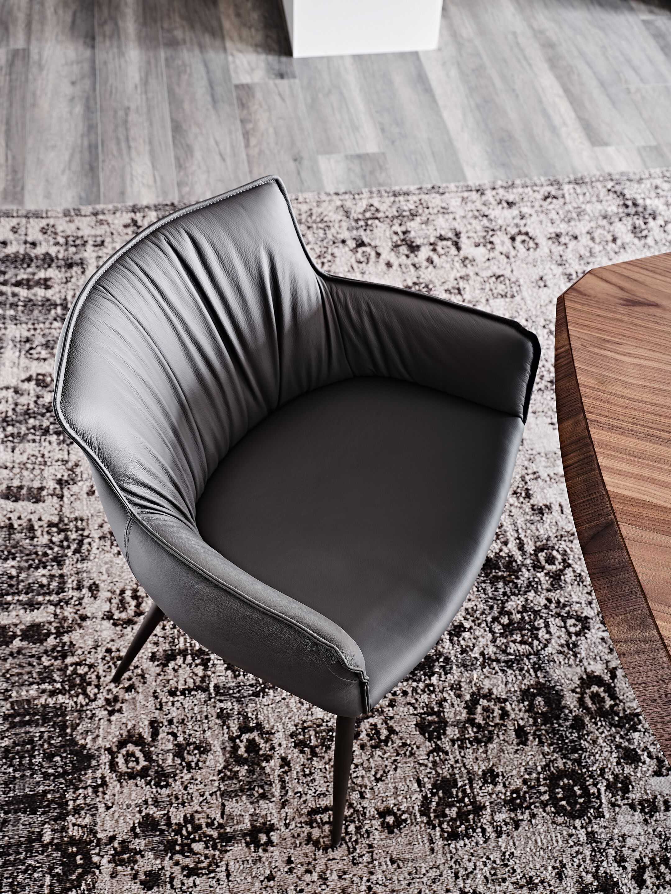 Кожаный мягкий стул с подлокотниками Cattelan italia Ронда ARCH-00130612 - Вид №3