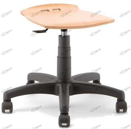 Linea Fabbrica Офисный табурет с 5 спицами из бука с колесами Bow sun-id-1445279