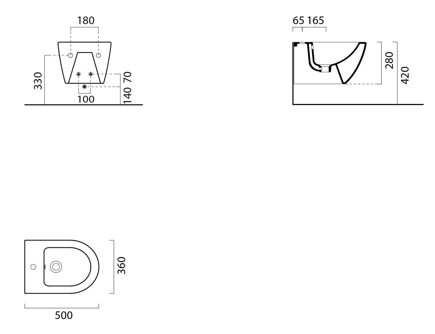 Керамическая настенная проволока для биде GSI ceramica Color Elements ARCH-00004784