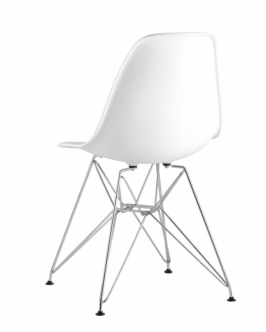 Стул со спинкой белый с металлическими ножками Eames EAMES ДИЗАЙНЕРСКИЕ, EAMES DSR 00-3881993 Белый  - Вид №3