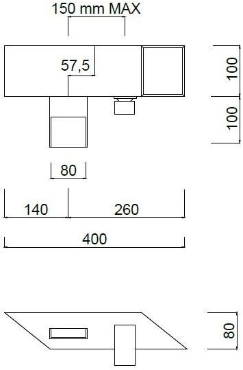 Rubinetteria Giulini Настенный смеситель для раковины водопад Plp Fplp030b1 - Вид №2