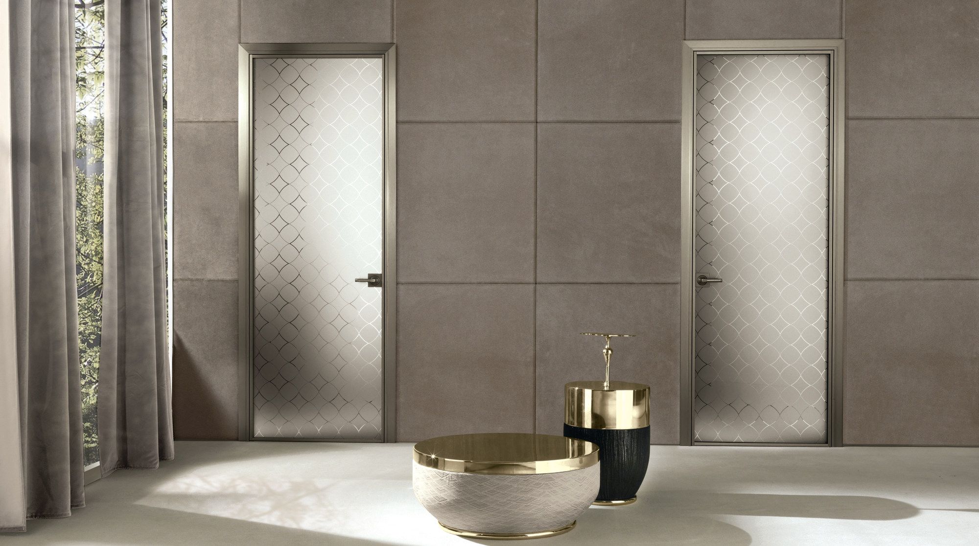 Обшивка из кожи Longhi Aluminiun Chic – Двери ARCH-00081284 - Вид №3