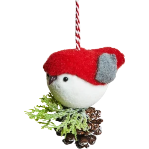 87036531 Елочная игрушка Птица 10x8.5 цвет красный STLM-1440658