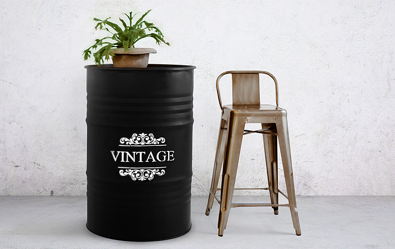 Бочка металлическая декоративная Vintage L STARBARREL  029576 Черный  - Вид №1