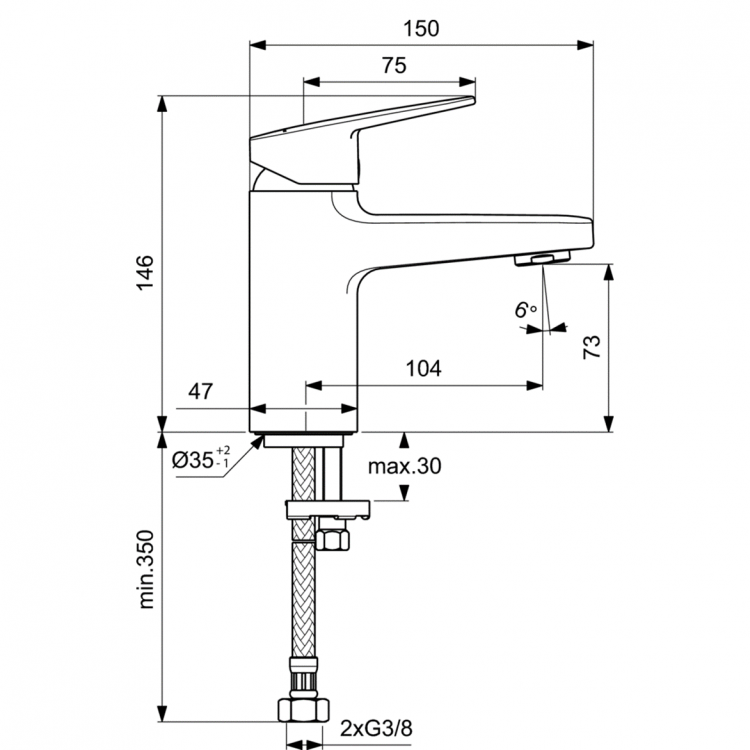 BD209AA Смеситель для раковины Ideal Standard CERAPLAN  - Вид №3