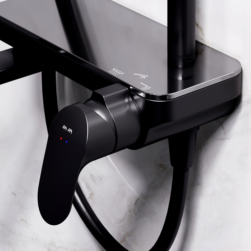 F0780722 душ.система: см-ль-полка д/ванны/душа душ.штанга 1030-1460мм верхний душ 220 мм ру AM.PM Like - Вид №4