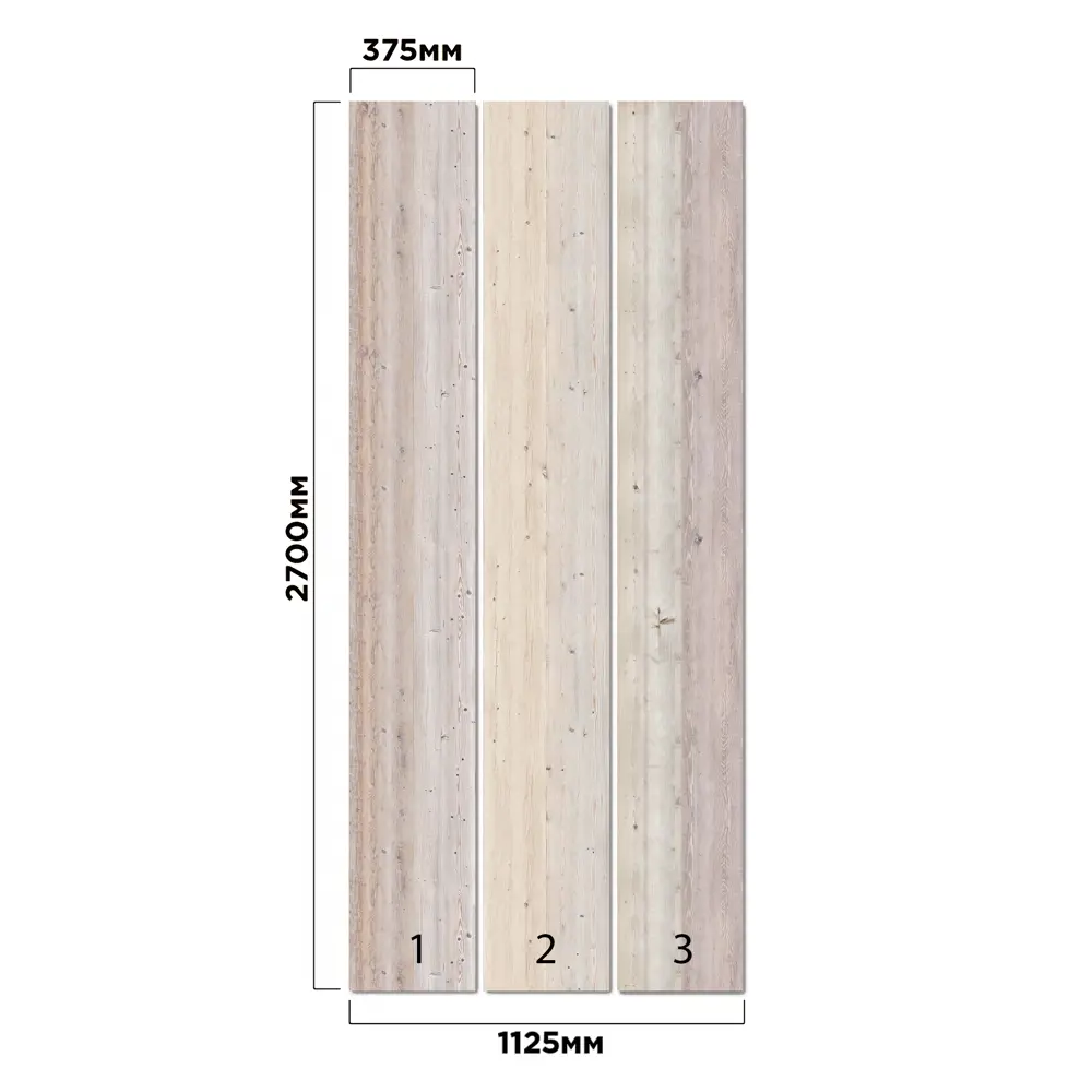 Комплект панелей ПВХ 2700Х375Х8 дерево ф 3.0375 м² VENTA STLM-2012777 - Вид №2